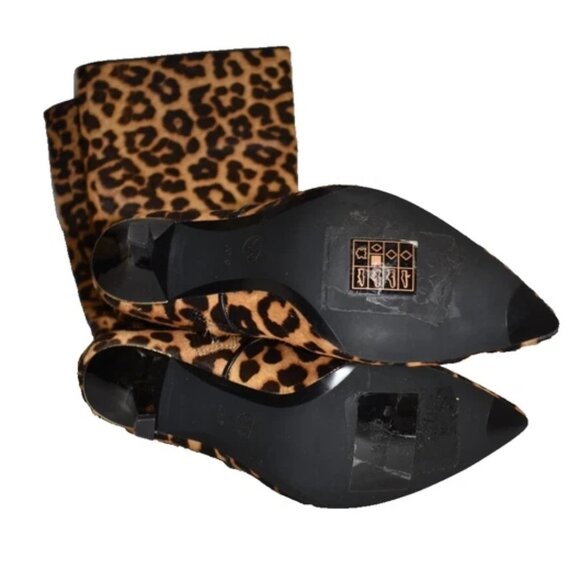 $330 MICHAEL KORS KATERINA KNEE HEEL BOOTS LEOPARD CALF LEATHER 5.5 (TE15) - Picture 7 of 7